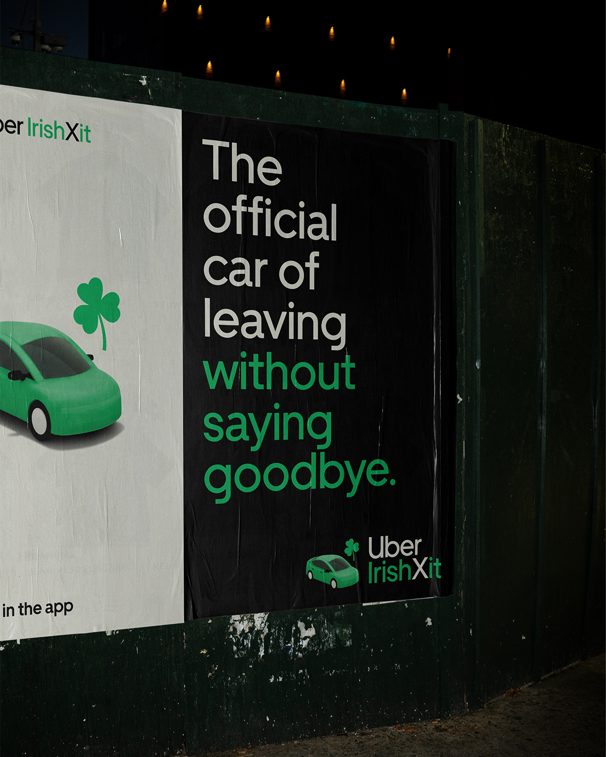 uber irishxit wild postings at night